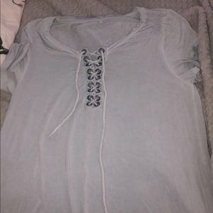 light blue american eagle shirt